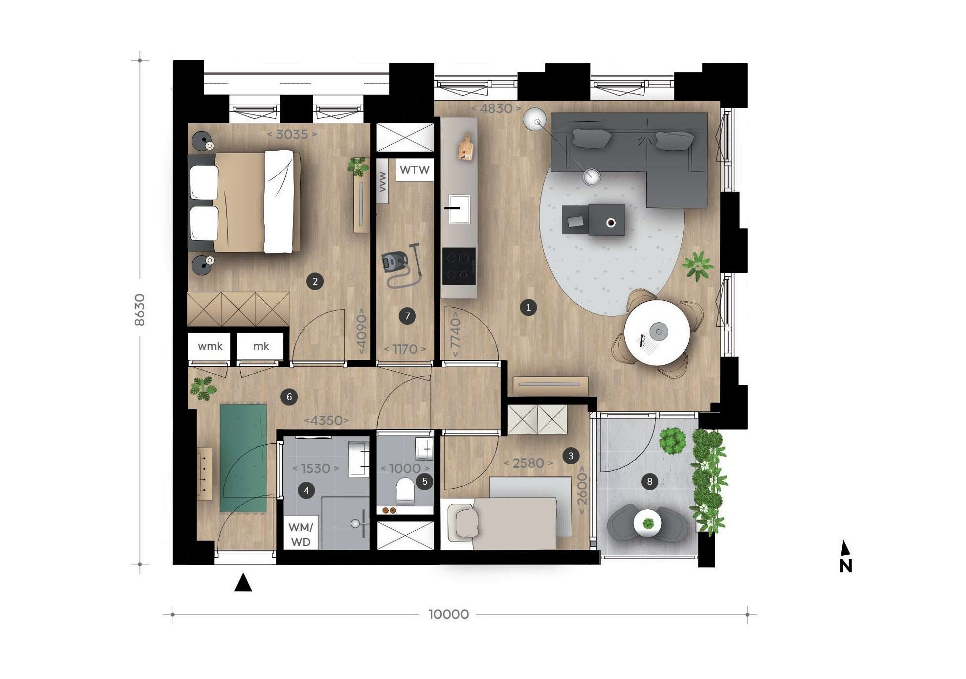Nieuwe 3-kamer Appartementen in fase 1a